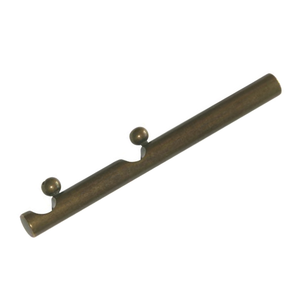 Zweiläufiger Halter für antike Vorhangstangen, Gardinenstangen, Messing patiniert, ohne Rosette